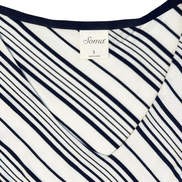 Soma Women's Casual Midi Dress V Neck Sleeveless Asymmetrical Soft Knit Sz Small - Picture 4 of 8